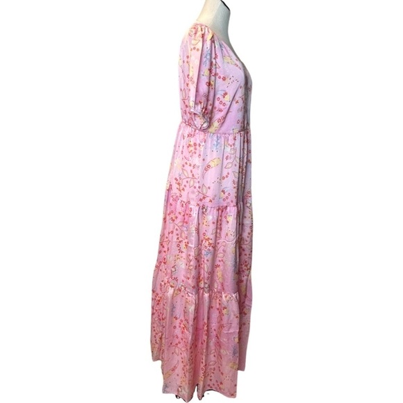 NWT Sugar+Lips Cayla Paisley Songbird Pink Maxi Dress, size L - Picture 6 of 12
